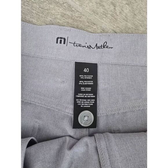 Men's Travis Mathew Open To Close Golf Flat Front Chino Pants Gray Heather Sleet - Picture 4 of 7
